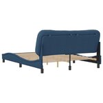 vidaXL Cadre de lit sans matelas bleu 160x200 cm tissu