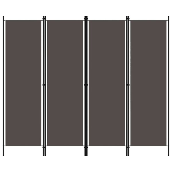 vidaXL Cloison de séparation 4 panneaux Anthracite 200x180 cm
