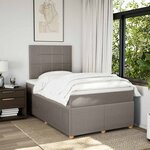 vidaXL Sommier à lattes de lit avec matelas Taupe 120x200 cm Tissu