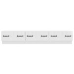 vidaXL Meuble TV Blanc brillant 147 x 34 5 x 27 cm Bois d'ingénierie