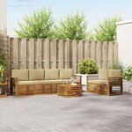 vidaXL Ensemble de canapés d'extérieur 7 Pièces Naturel et Beige
