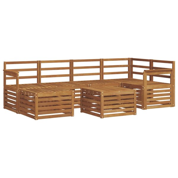 vidaXL Ensemble de canapés d'extérieur 7 pc Naturel Polyester