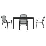 vidaXL Ensemble de salle à manger pour jardin 5 Pièces Anthracite Acier