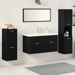 vidaXL Ensemble de mobilier de salle de bain 5 Pièces Chêne noir