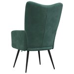 vidaXL Chaise de relaxation Vert foncé Velours