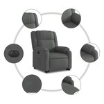 vidaXL Fauteuil inclinable électrique gris foncé tissu