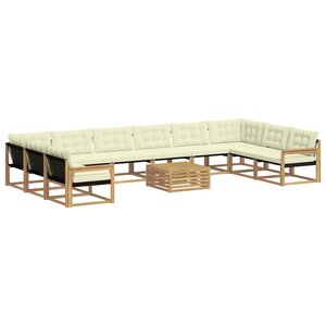 vidaXL Ensemble de canapés d'extérieur 11 pc Blanc et crème