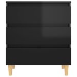 vidaXL Buffet Noir brillant 60x35x69 cm Bois d’ingénierie