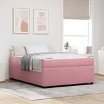 vidaXL Cadre de lit avec matelas Rose 160 x 200 cm Velours