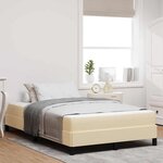 vidaXL Lit à ressorts avec matelas Crème 140 x 190 cm tissu