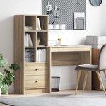 vidaXL Bureau avec tiroir avec étagère 2 Pièces Chêne Sonoma