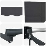 vidaXL Store rétractable manuel avec LEDs Anthracite 3 5 x 2 m