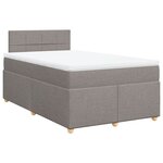 vidaXL Sommier à lattes de lit avec matelas taupe 120x190 cm tissu