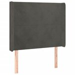 vidaXL Tête de lit à LED Gris foncé 103x16x118/128 cm Velours