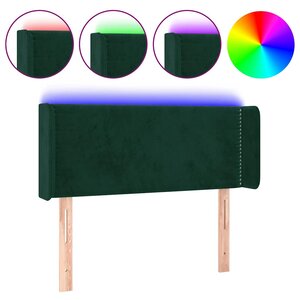 vidaXL Tête de lit à LED Vert foncé 103x16x78/88 cm Velours