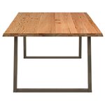 vidaXL Table à manger et bord naturel bois massif chêne rectangulaire