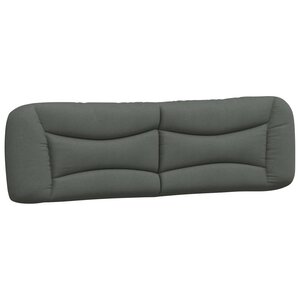 vidaXL Coussin de tête de lit Hvar gris foncé 183 cm tissu