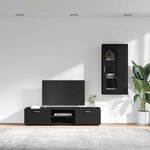 vidaXL Ensemble meuble TV avec tiroir FLORIN Noir Bois d'ingénierie