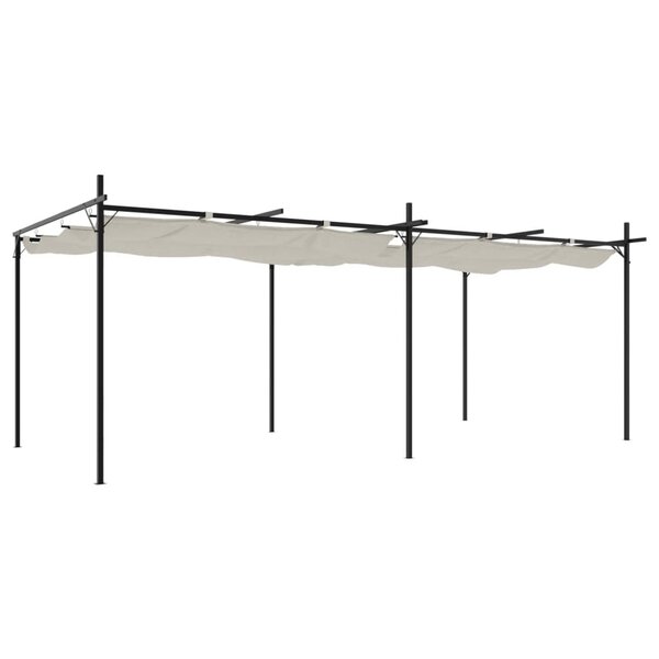vidaXL Pergola avec toit rétractable crème 589x292x230 cm