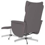 vidaXL Fauteuil inclinable de massage avec repose-pied gris similicuir