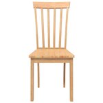 vidaXL Chaises à manger 2 Pièces bois massif naturel caoutchouc