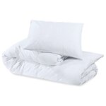 vidaXL Ensemble de housse de couette Blanc 140x200 cm Microfibre
