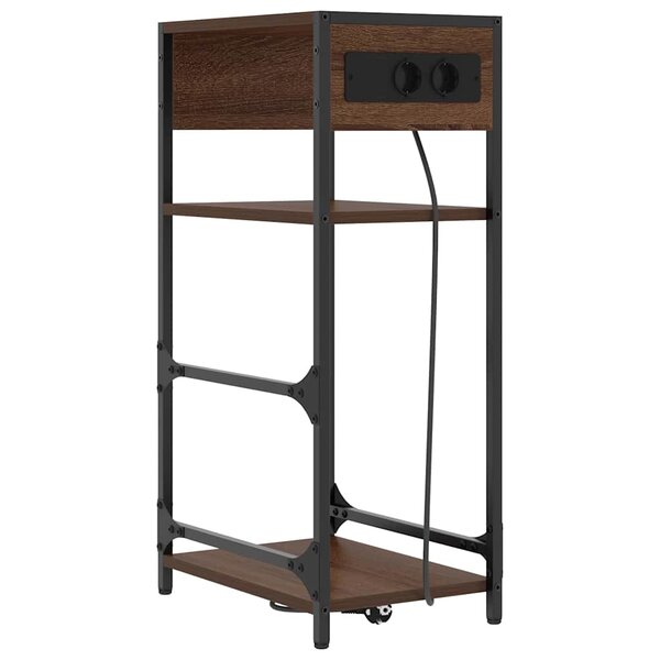 vidaXL Cabinet de chevet avec tiroir Chêne marron 40 x 27 x 76 cm