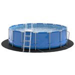 vidaXL Tapis de piscine Noir Ø 366 cm Tissu non tissé
