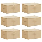 vidaXL Boîte de rangement 6 pc Tissu intissé 50 x 30 x 25 cm 37 5 L
