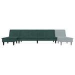 vidaXL Canapé-lit en forme de L vert foncé 255x140x70 cm velours