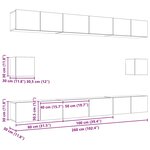 vidaXL Ensemble meuble TV 8 Pièces Chêne noir 100 x 30 x 30 cm