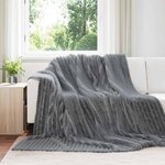 vidaXL Jeté Gris foncé 240 x 220 cm Toison