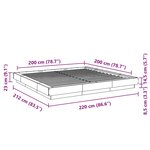 vidaXL Cadre de lit avec lumières LED sans matelas blanc 200x200 cm