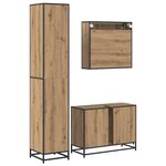 vidaXL Ensemble de mobilier de salle de bain 3 Pièces Chêne artisanal