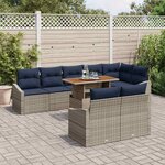 vidaXL Ensemble de canapé de jardin 9 Pièces Gris Poly rotin