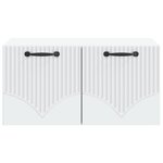 vidaXL Meuble TV mural Blanc 59 5 x 41 x 30 cm Bois d'ingénierie