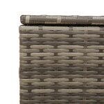 vidaXL Boîte de rangement de jardin gris 291L résine tressée