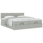 VidaXL Cadre de lit ottoman et matelas gris clair 160x200cm velours