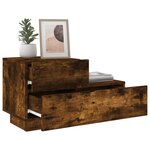 vidaXL Table de chevet avec lumières LED chêne fumé 70x36x40 5 cm