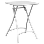 Ensemble de Bistro Pliable 3 Pièces vidaXL Blanc Acier