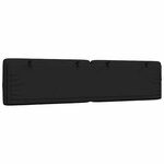 vidaXL Coussin de tête de lit noir 200 cm tissu