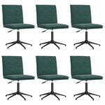 vidaXL Chaises à manger lot de 6 vert foncé velours
