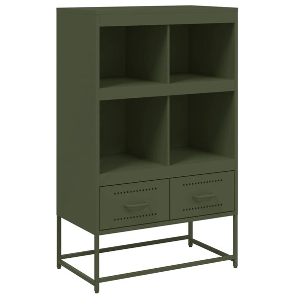 vidaXL Buffet haut vert olive 68x39 x111 5 cm acier