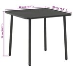 vidaXL Mobilier de bistro 3 Pièces Acier Gris foncé