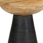 vidaXL Table d'appoint noir Ø37x45 cm bois de manguier massif