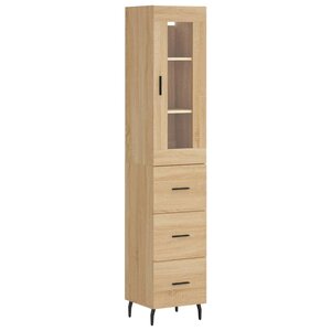 vidaXL Buffet haut Chêne sonoma 34 5x34x180 cm Bois d'ingénierie