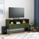 vidaXL Meuble TV vert olive 100 5x39x60 5 cm acier