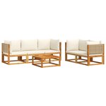vidaXL Salon de jardin avec coussins 6 Pièces bois d'acacia solide