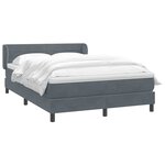 vidaXL Sommier à lattes de lit et matelas gris foncé 160x220cm velours