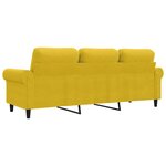 vidaXL Canapé à 3 places Jaune 180 cm Velours